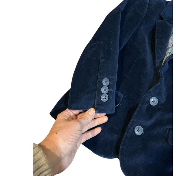 Appaman Fine Tailoring Toddler Boy Blue Velvet Blazer Sz 3T Two Button Pockets - Picture 5 of 8